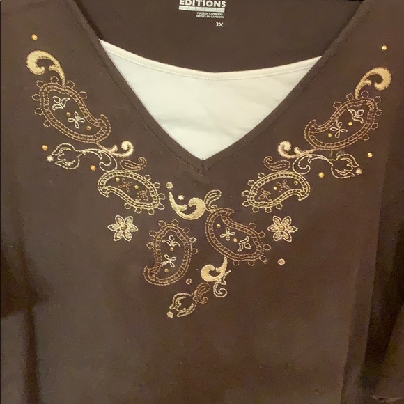 Chocolate brown short sleeve top - Picture 3 of 5